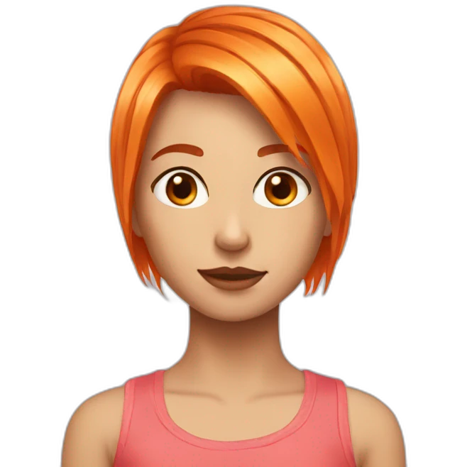 A orange hair from the girl has a new cut emoji