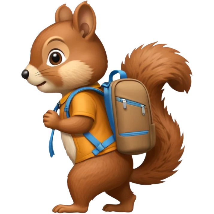 a squirrel walking with a backpack
 emoji