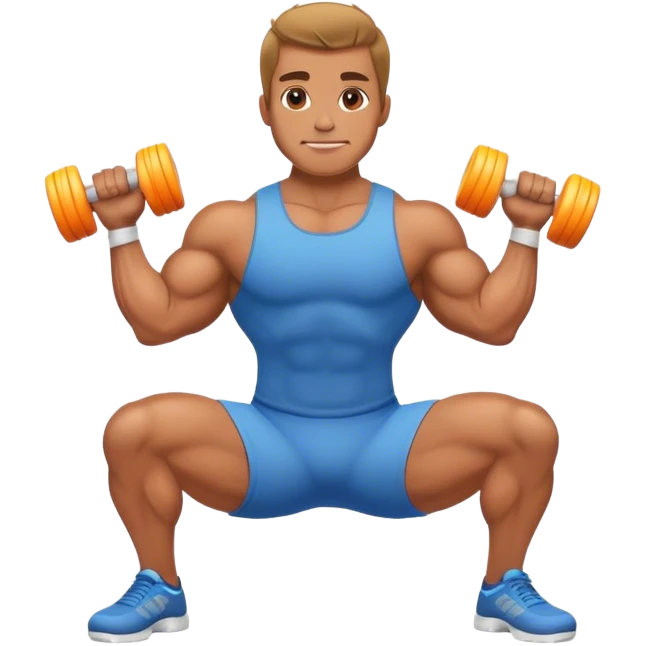 bodybuilder using foam roller emoji