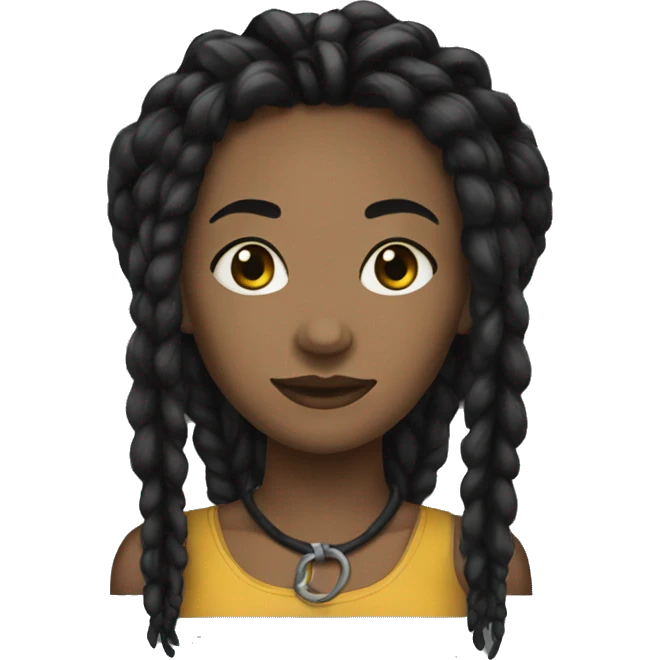 Femme noire avec dread locks attachés emoji
