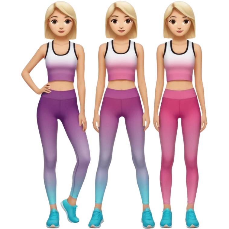 Realistic pair of ombre leggings and matching tank top emoji
