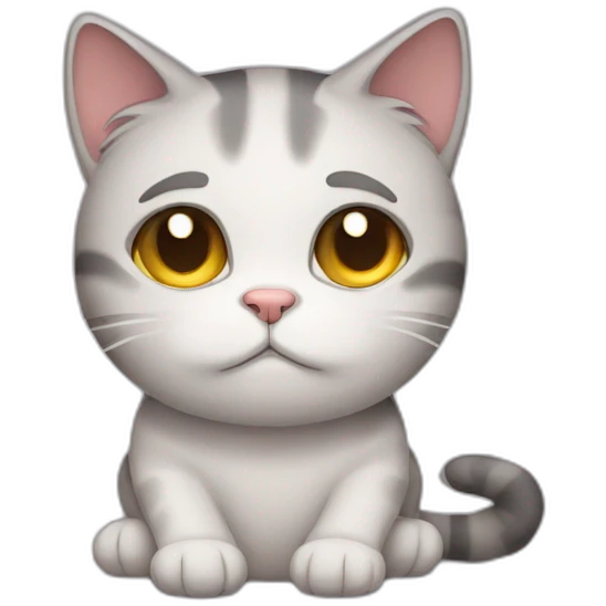 A depressed cat emoji