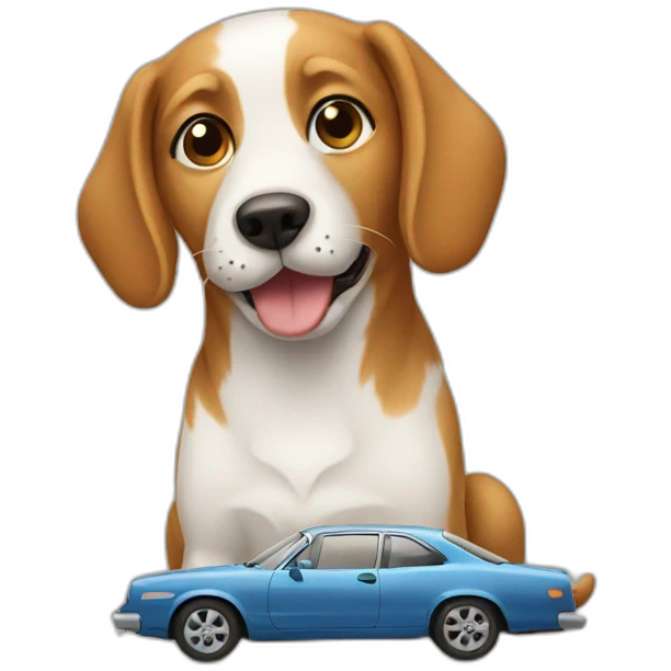 dog with car emoji