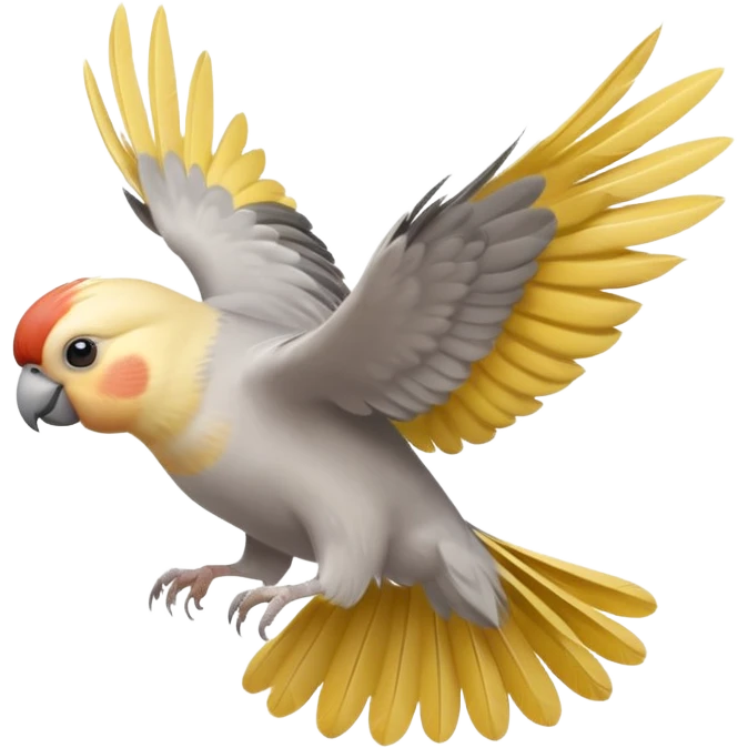 cockatiel flying happily emoji