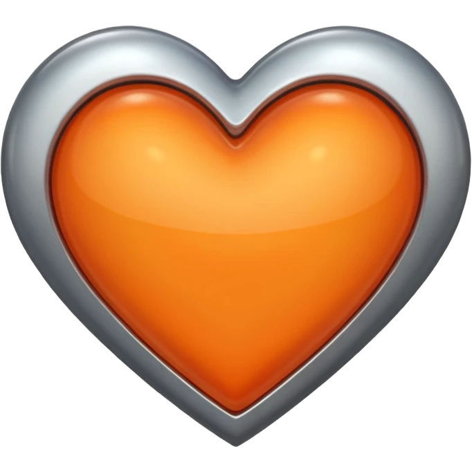 heart with a metallic orange center emoji