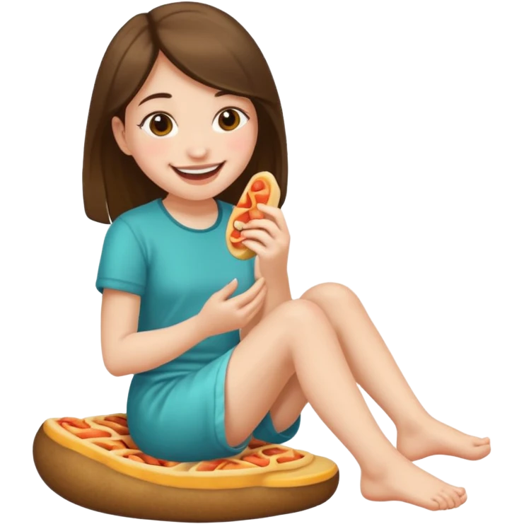 Ein Mädchen die an ihren Füßen knabbert emoji