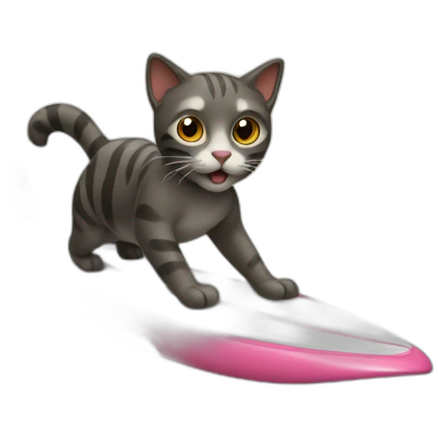 Cat surfing emoji