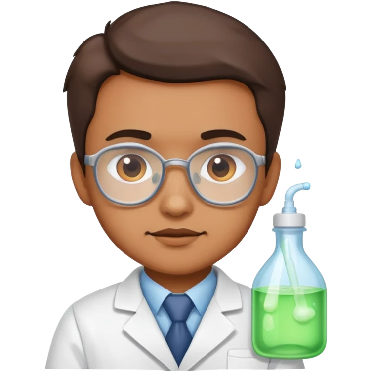 a scientist with lotion and baby oil everywhere emoji