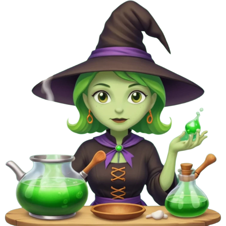 green witch cooking potion emoji