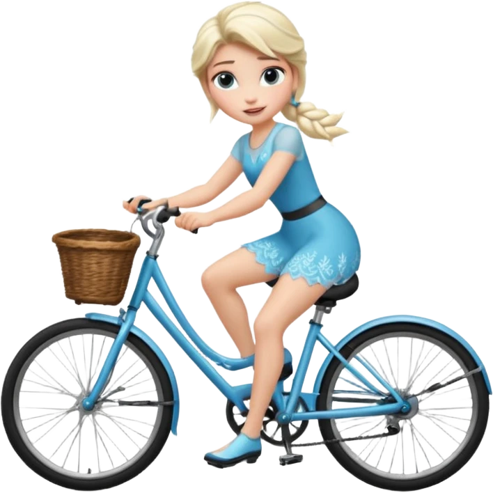 Elsa on a bike emoji