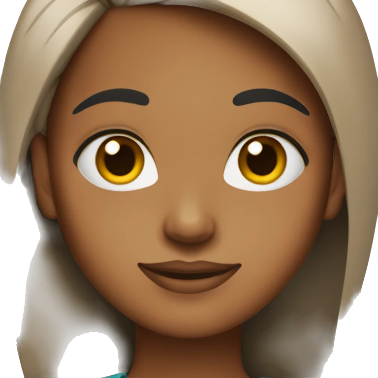 a brown girl with black straight hair  emoji