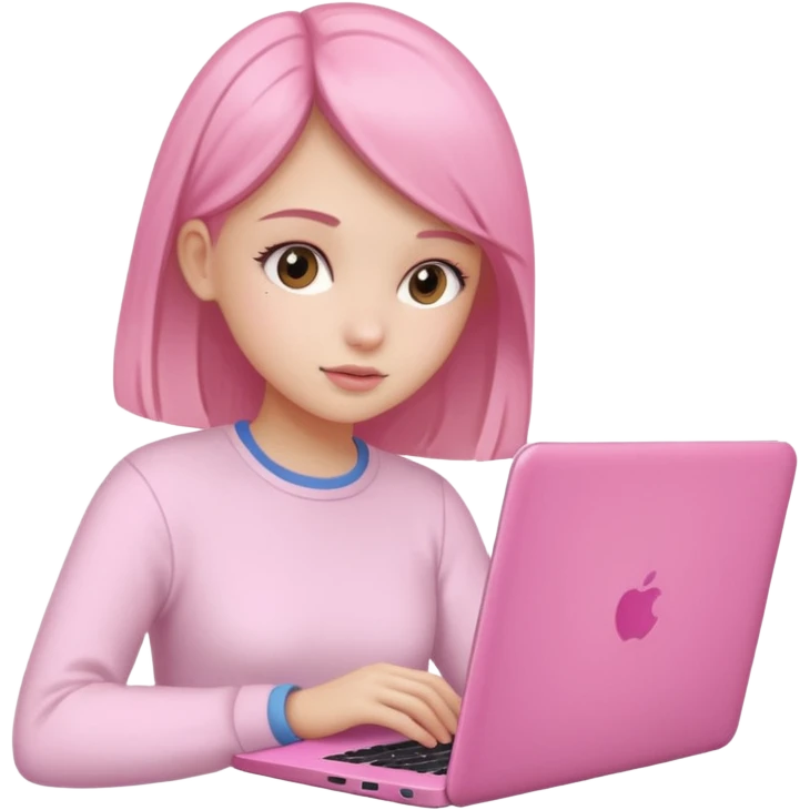  Girly stuff pink soft laptop assigment and clean girl vibes emoji