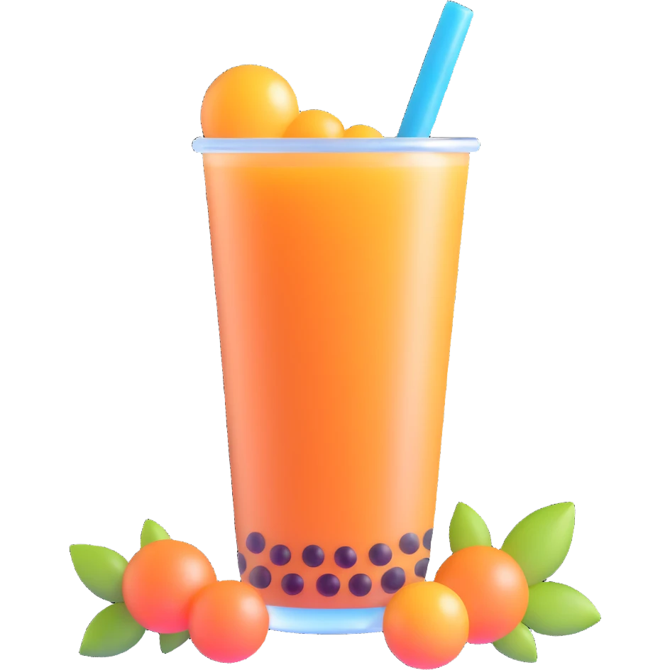 bubble tea with boba pearls emoji