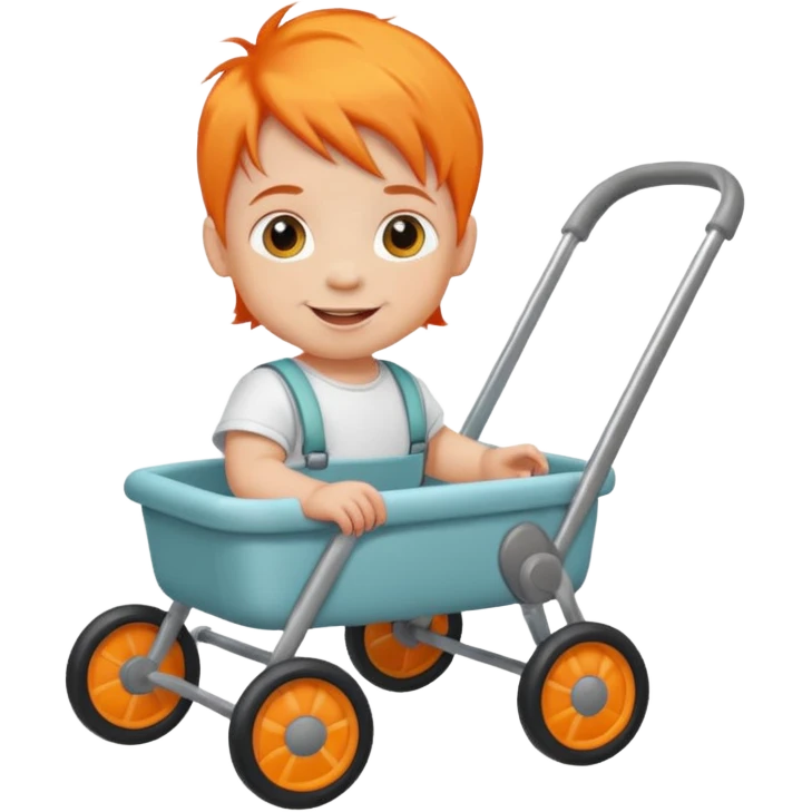 orange hair baby on babywalker emoji