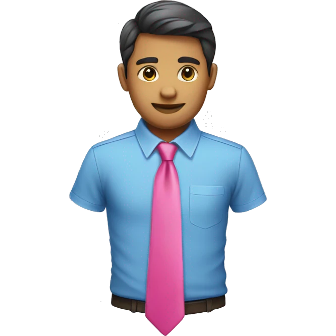 blue shirt and a pink tie emoji