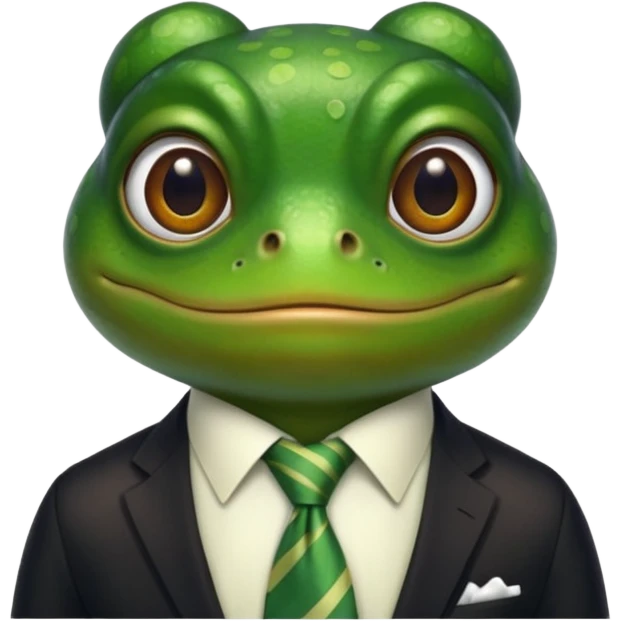 frog with tie emoji