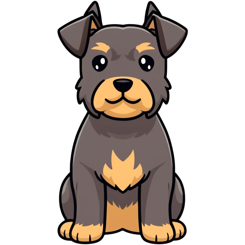 brown schnauzer dog full body emoji