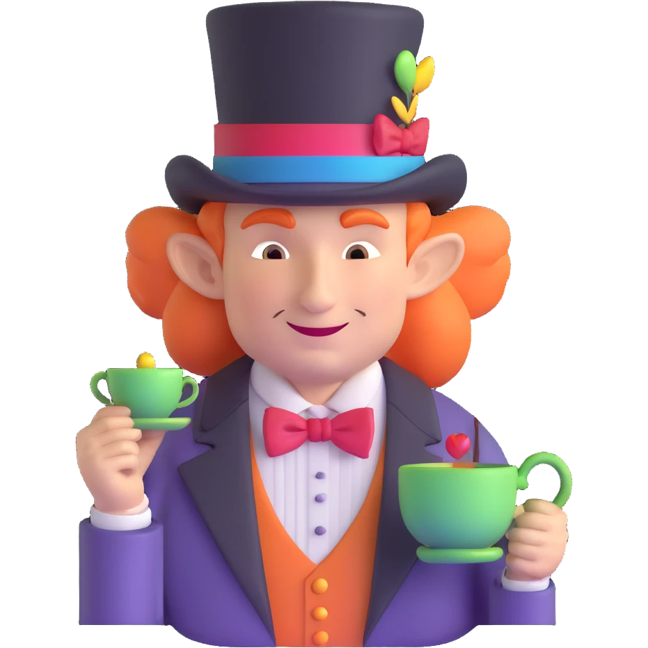 Mad Hatter character from Alice in Wonderland emoji