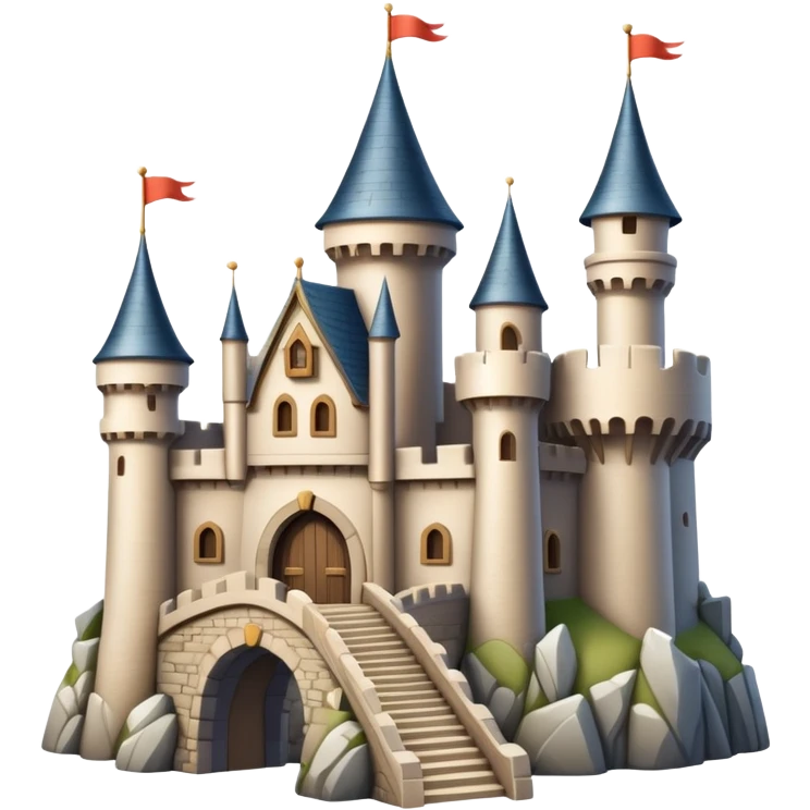 Beige fairytale castle with turrets and a drawbridge emoji