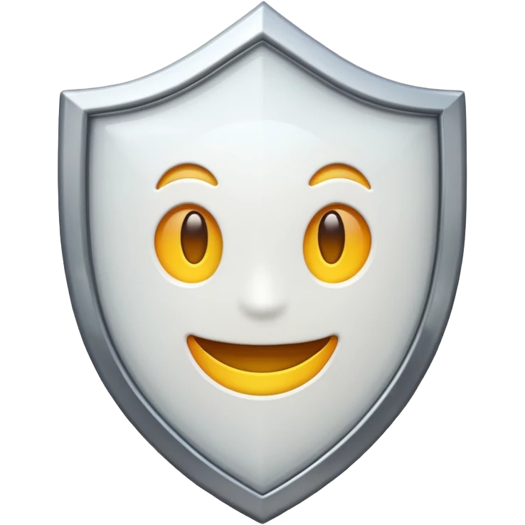 white shield with an emoji in it emoji