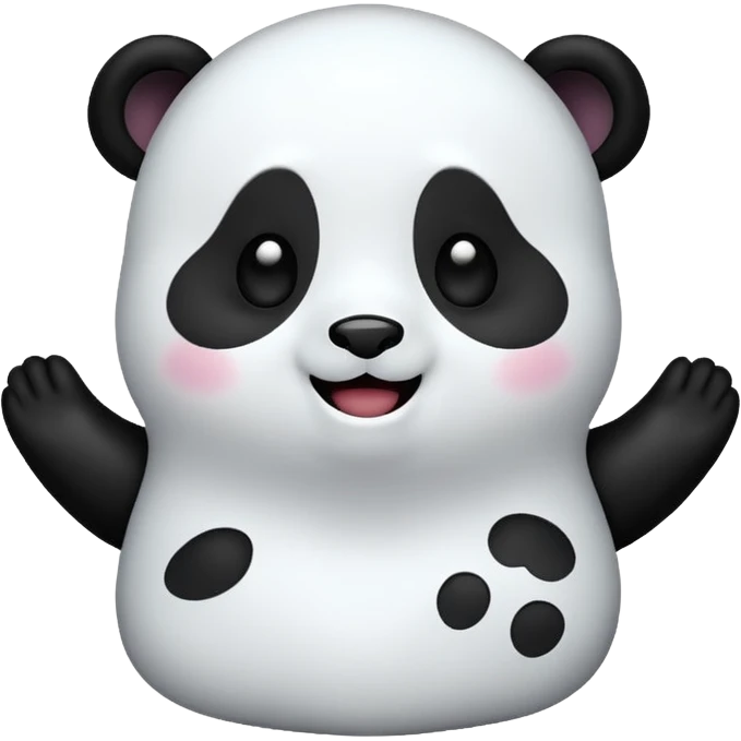 A cute ghost with panda prints all over  emoji