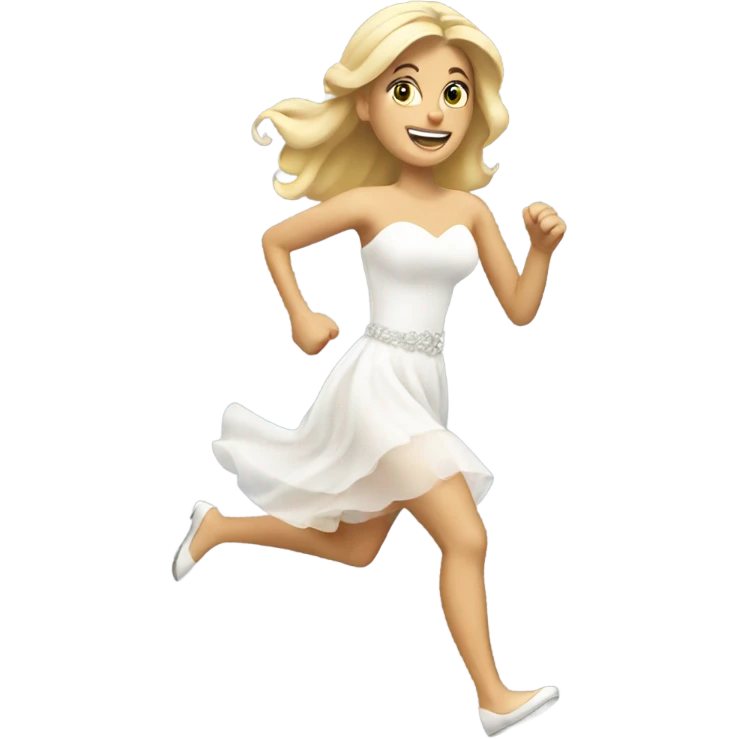Blonde Bride running emoji