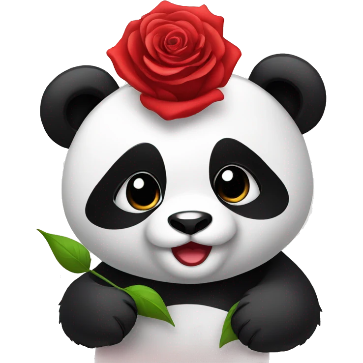 Panda with rose emoji