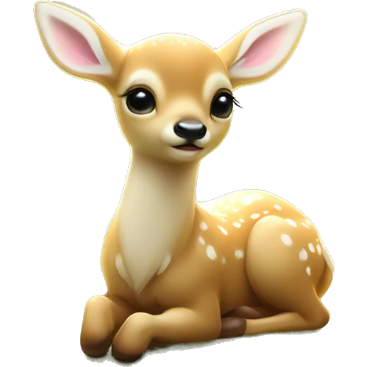 baby deer delicate shimmering angel wings resting peacefully in a lush magical meadow scene is soft golden glow with rays of sunlight filtering through the trees dreamy atmosphere emoji