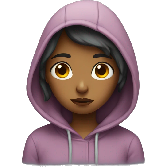 Sad girl wearing a hoodie emoji