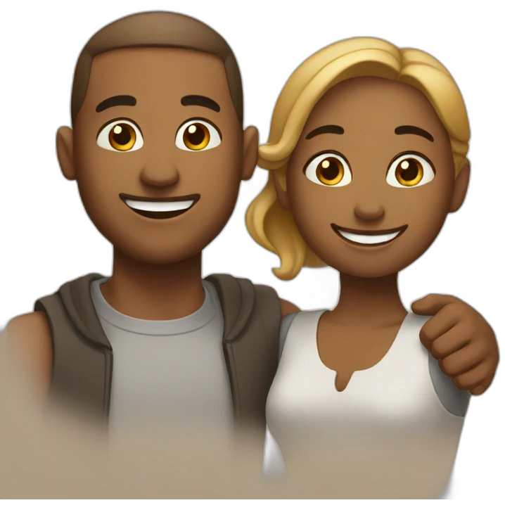 couple happy and thankful emoji