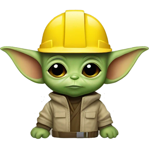 baby yoda foreman In a yellow construction helmet emoji