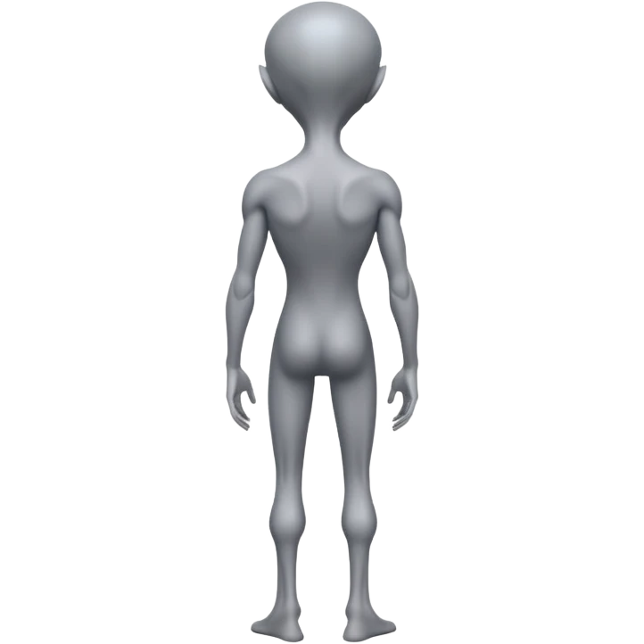 fullbody gray alien backview emoji