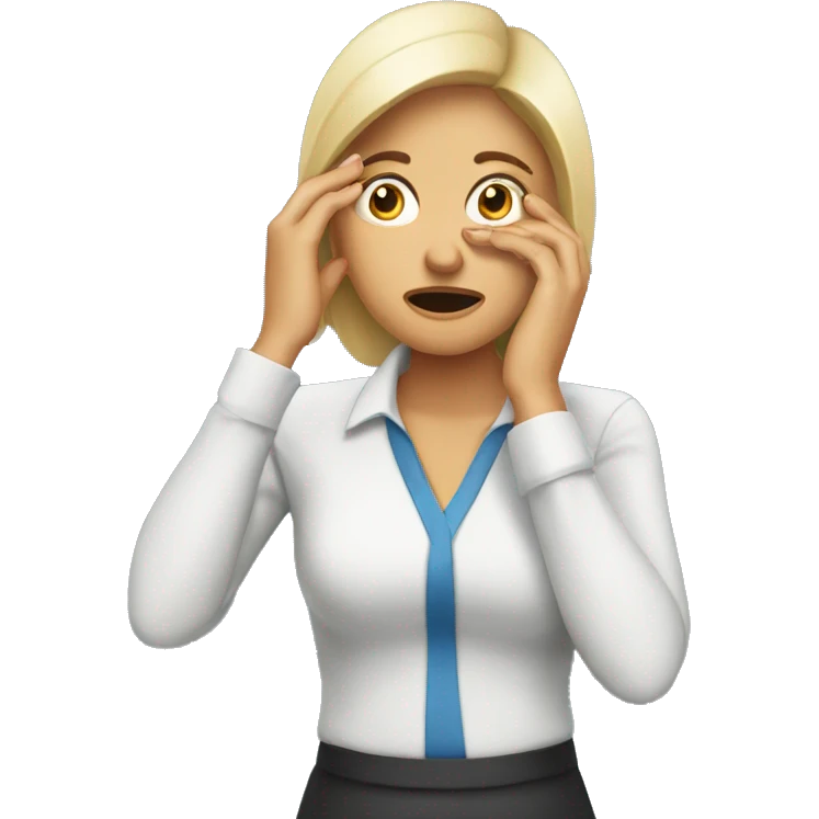 Business woman worried face palm emoji