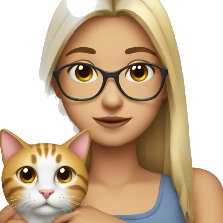 Girl with cat emoji
