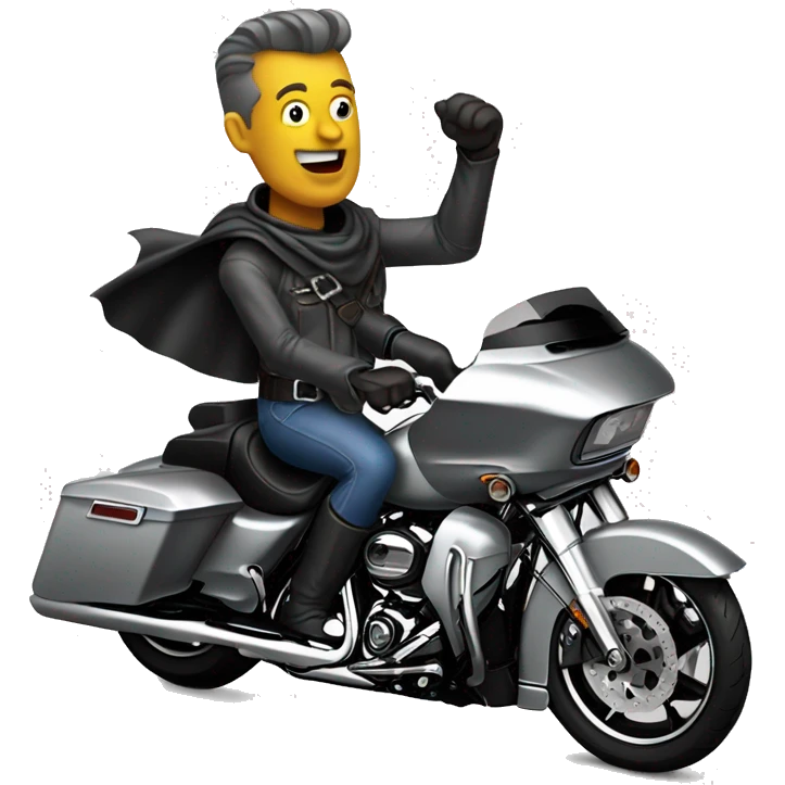 Crazy Tin Man riding Harley road glide emoji