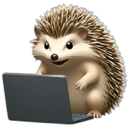 hedgehog playing video games on a pc emoji