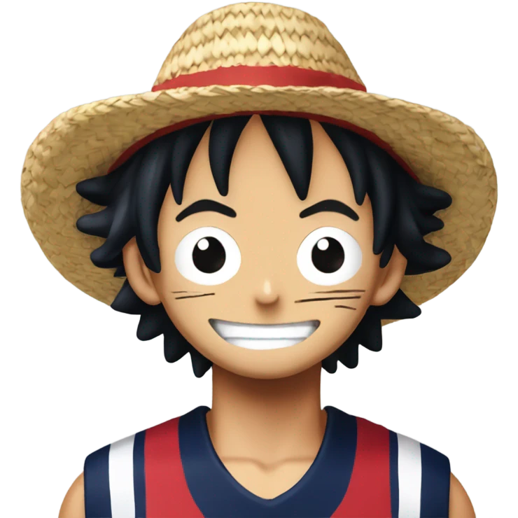 Straw hat Luffy from one piece wearing Houston Texans jersey emoji