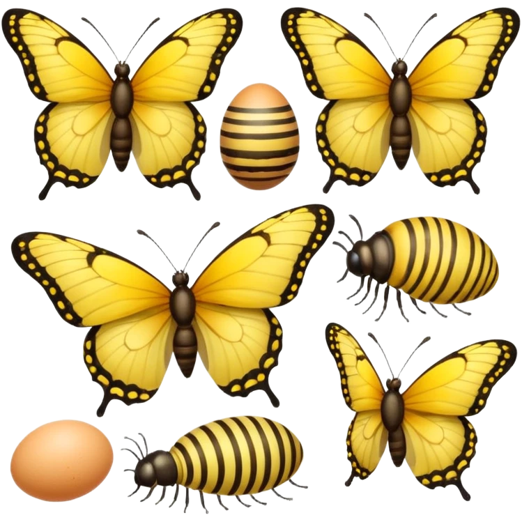 butterfly life cycle yellow colour  emoji