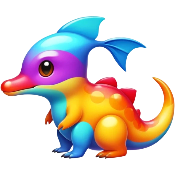 Randomly-colored vibrant colorful Fakémon-creature emoji