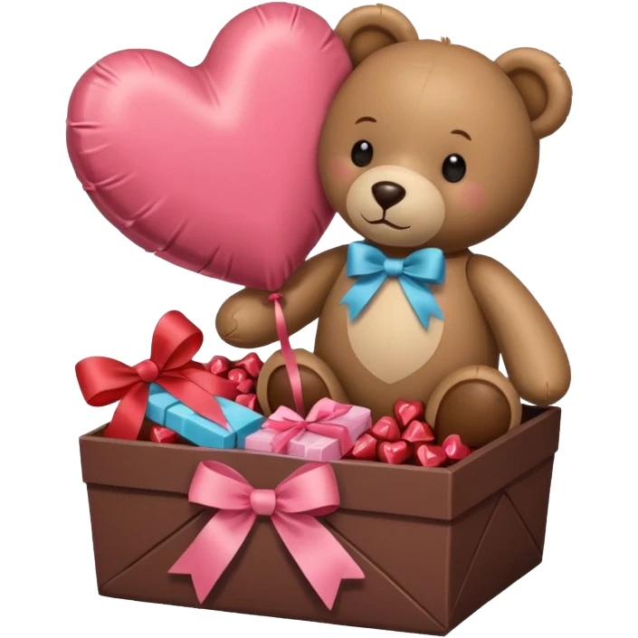 Gift hamper with love emoji