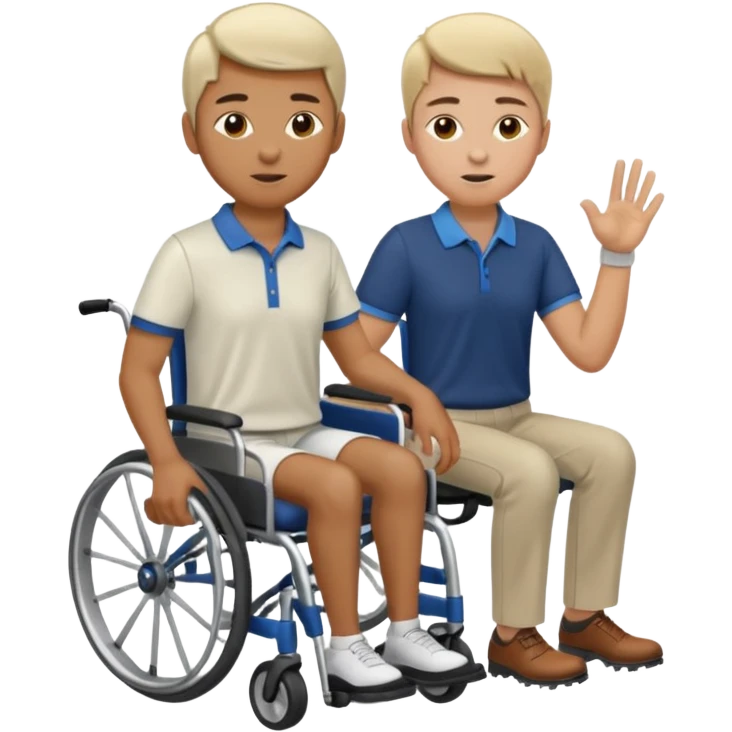 a golfer knocking someone off of their wheelchair emoji
