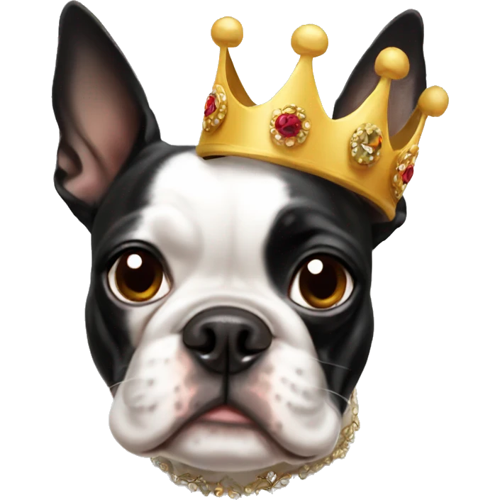 Boston terrier wearing crown  emoji