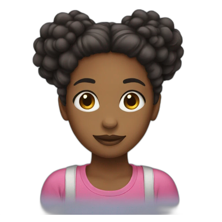 girl with 2 afro puffs emoji