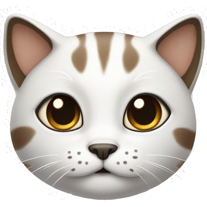 Cat white brown and black emoji