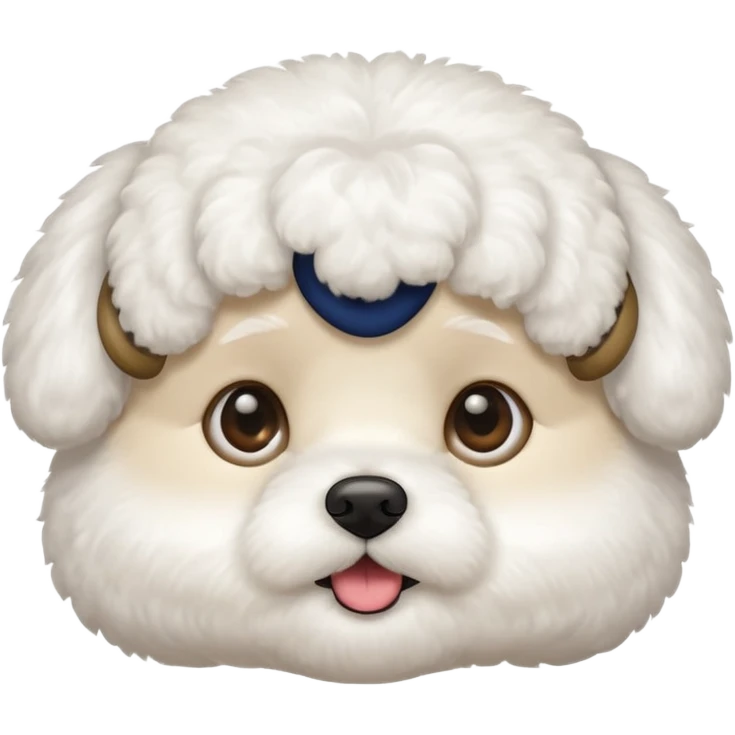 bichon frise face with round head emoji