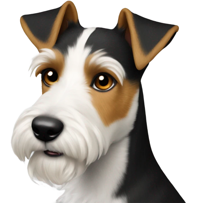 Fox terrier just black and withe  emoji