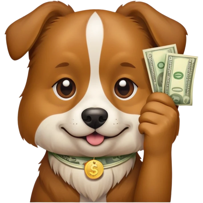 Dog with money emoji