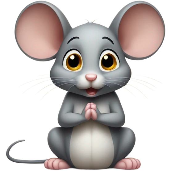 This cute-mouse hungry holding hands in prayer emoji