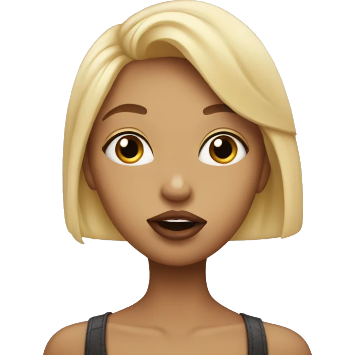 Blonde girl blowing a kiss emoji