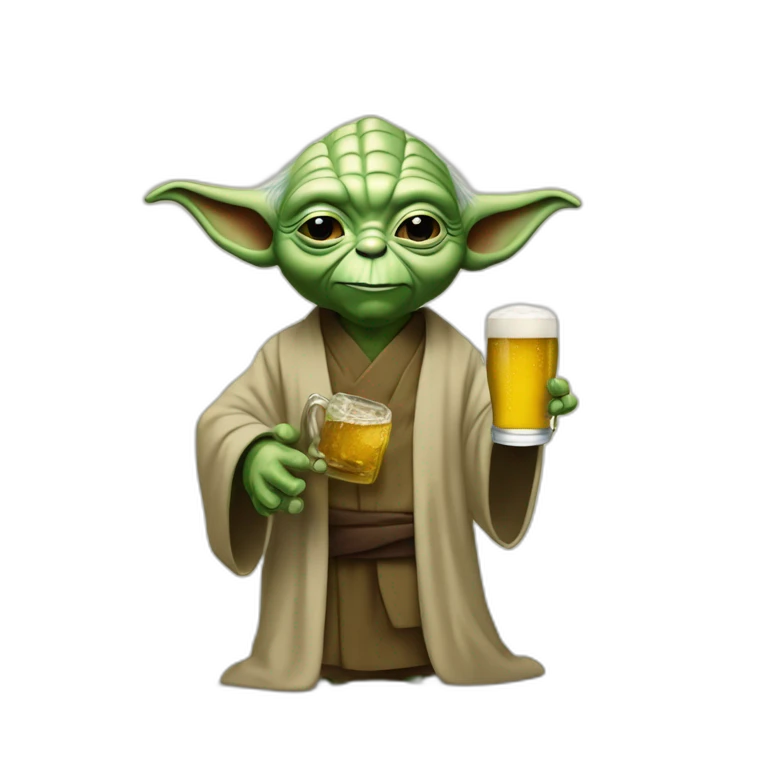 Maître Yoda avec une bière  emoji